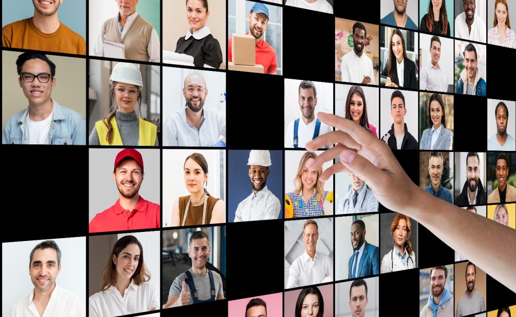 human resources concept with hand