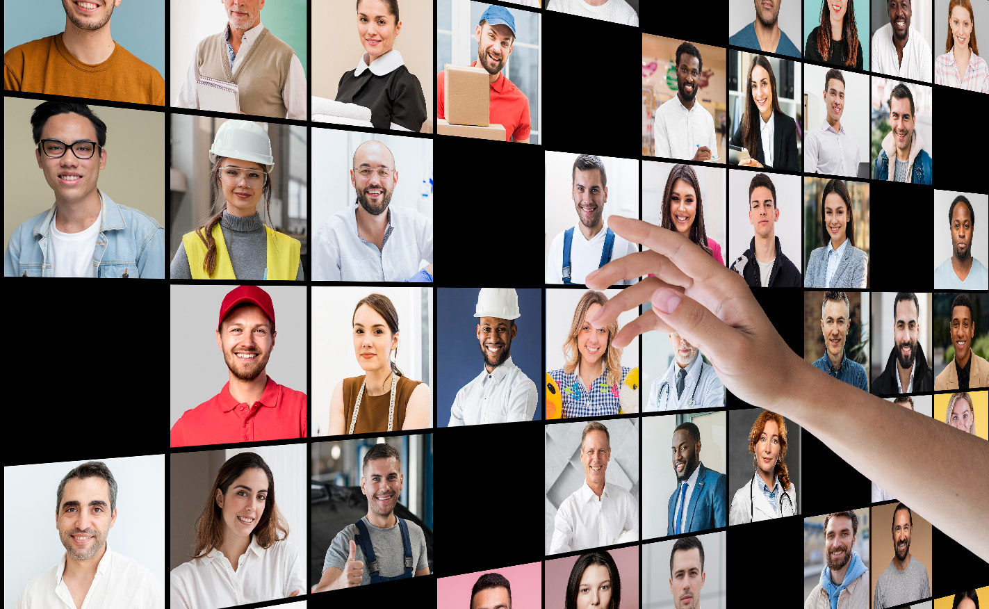 human resources concept with hand