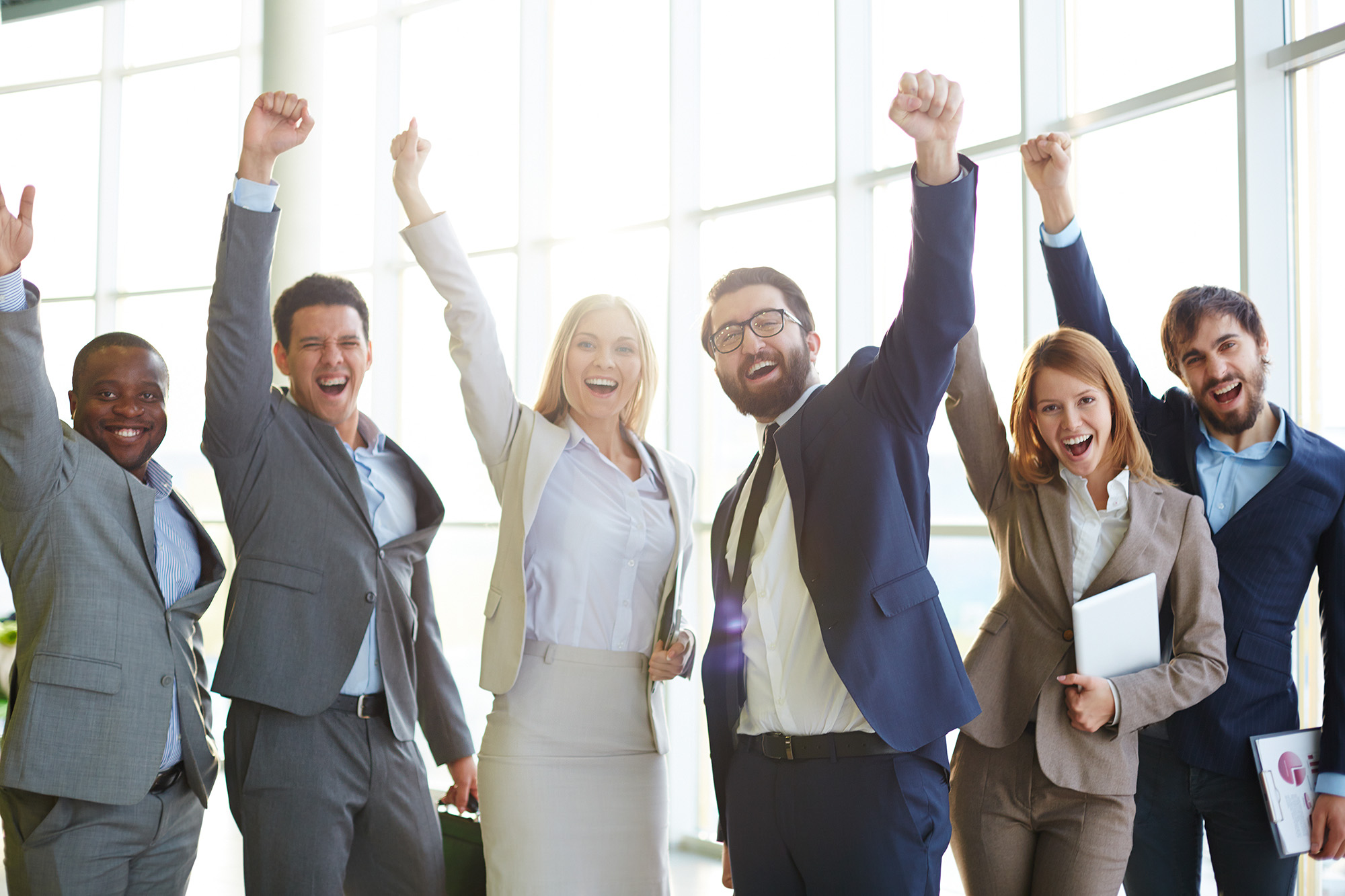 businesspeople celebrating success web