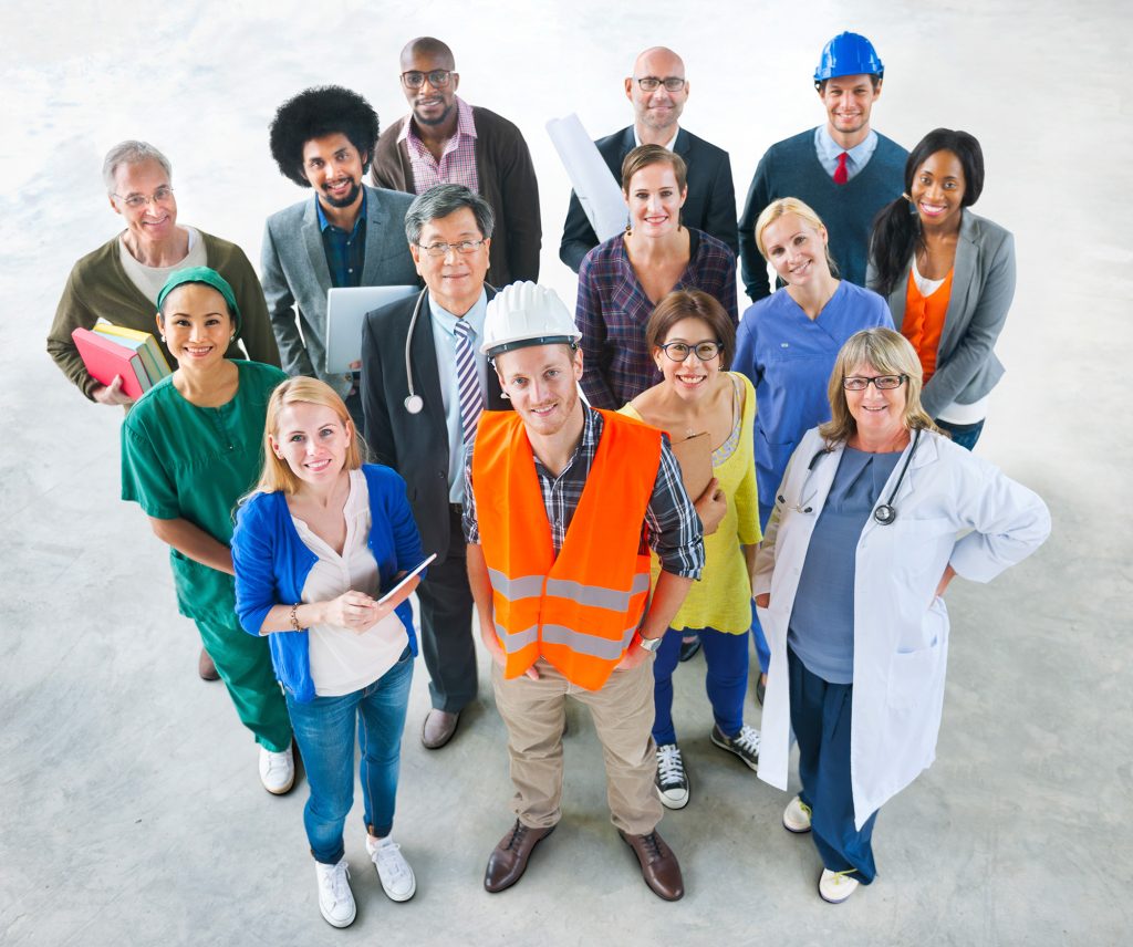 group diverse occupation people web
